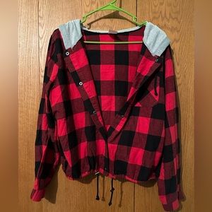 Nobo button up flannel hoodie